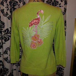 Susan Bristol Flamingo cardigan